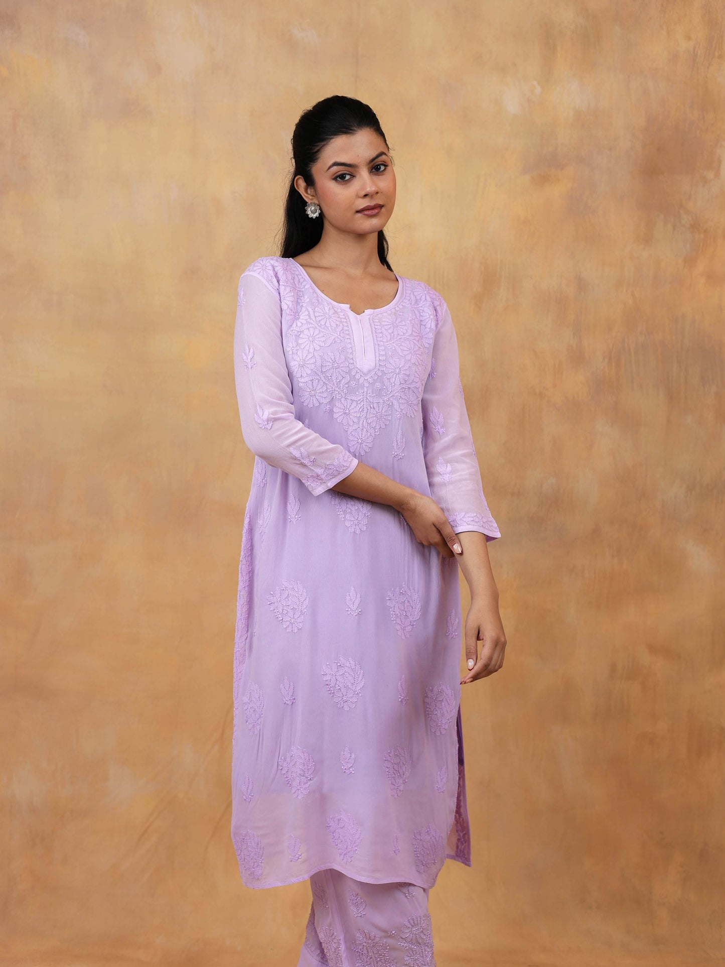 Pure Viscose Chikankari Kurta (Set)