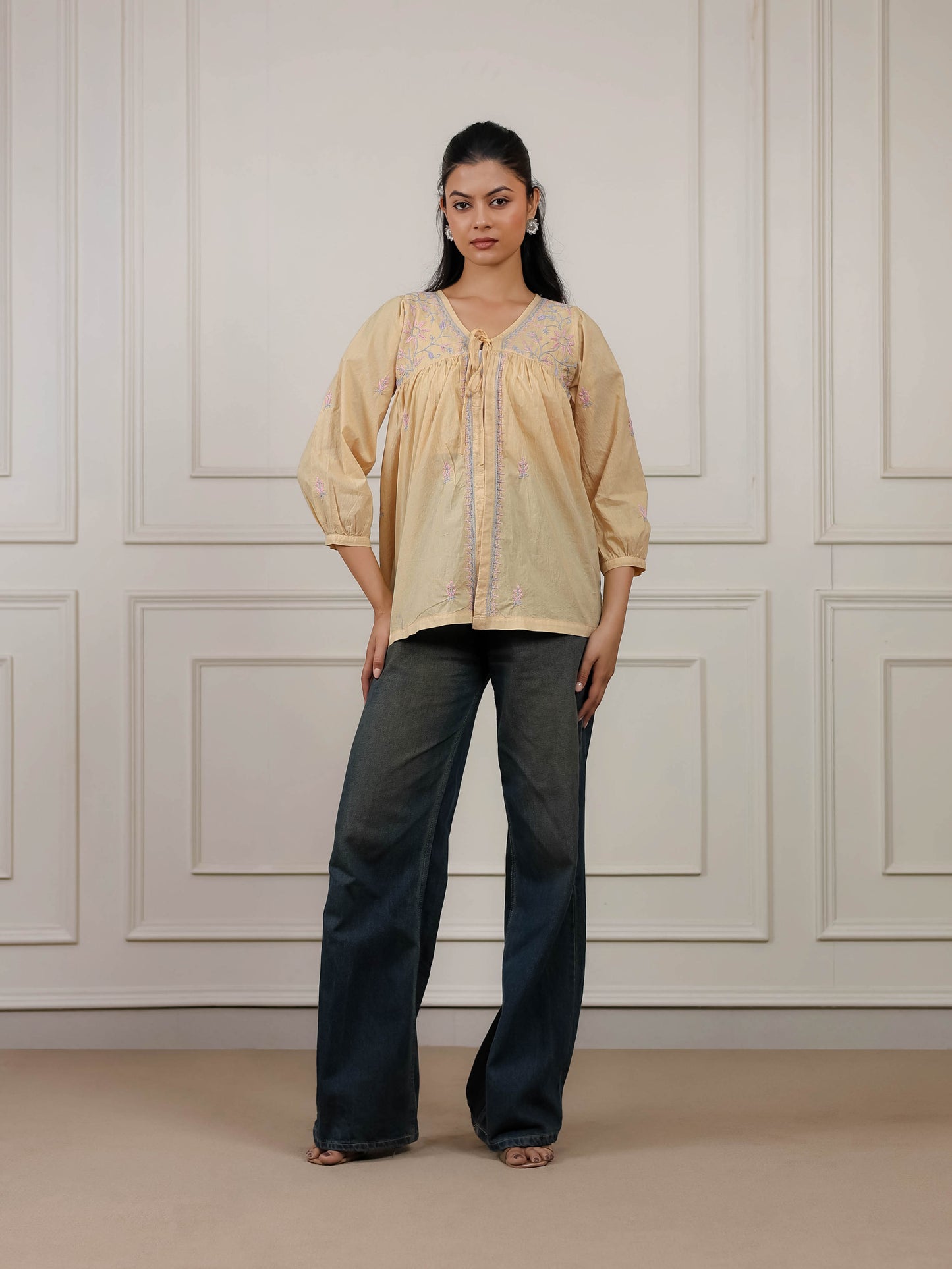 Cotton Short Chikankari Kurti