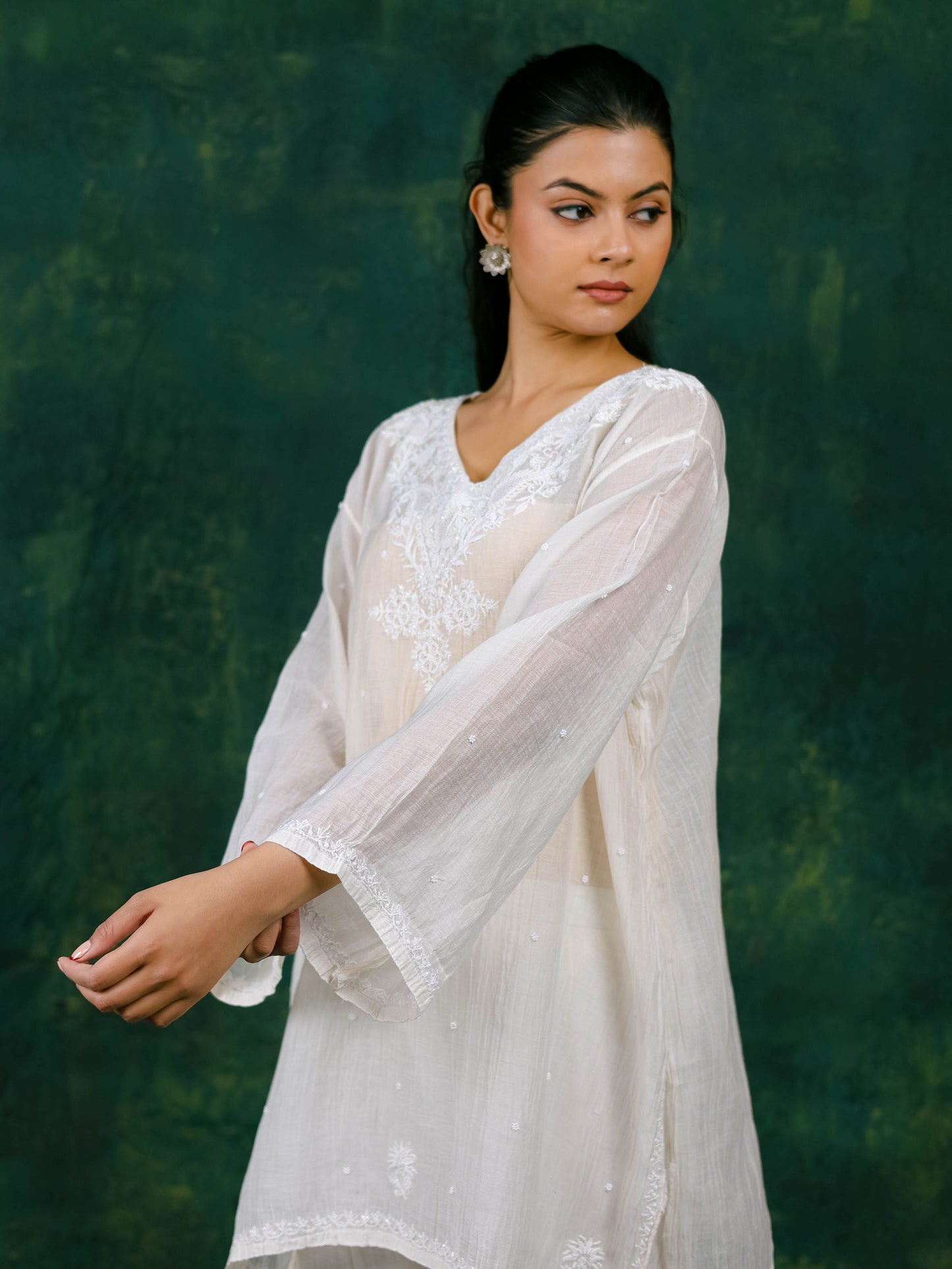 Mal Chanderi Chikankari Gharara