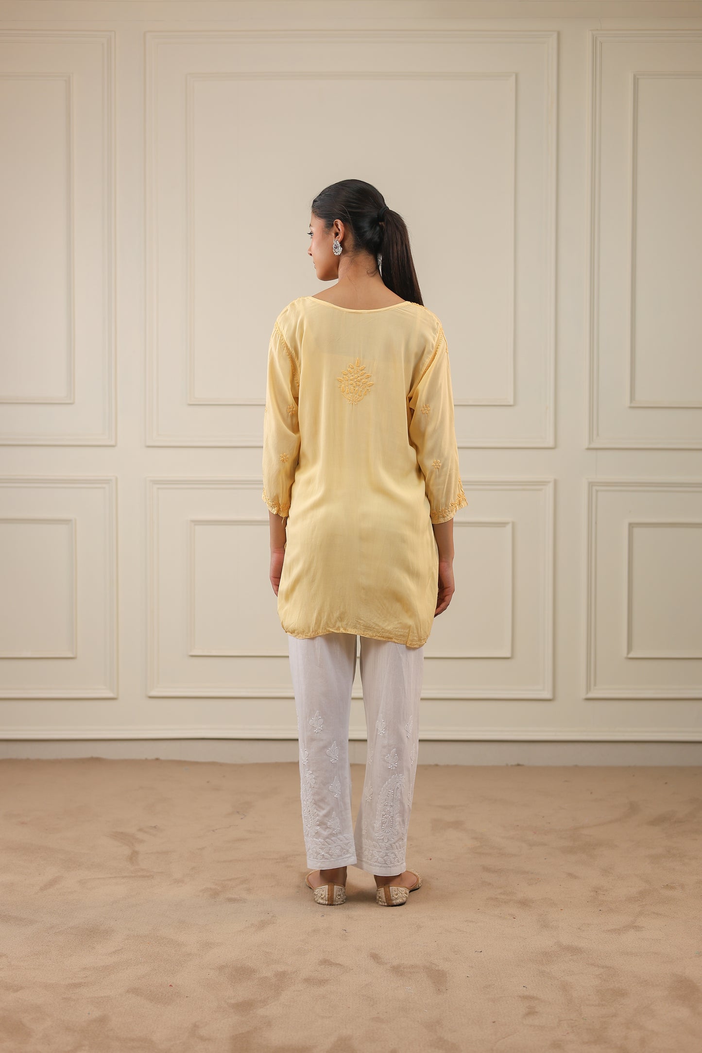 Modal Cotton Short Chikankari Kurti