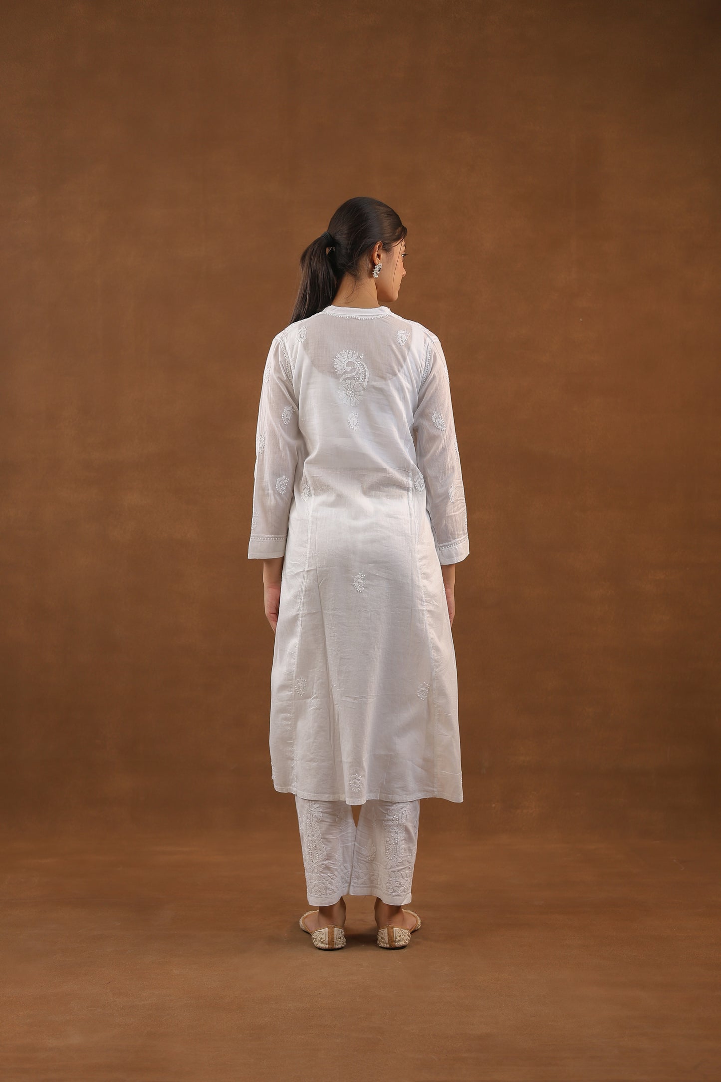 Cotton A Line Chikankari Kurti