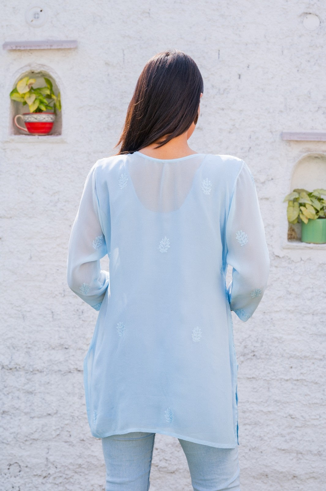 Pure Viscose Georgette Short Jaal Kurti