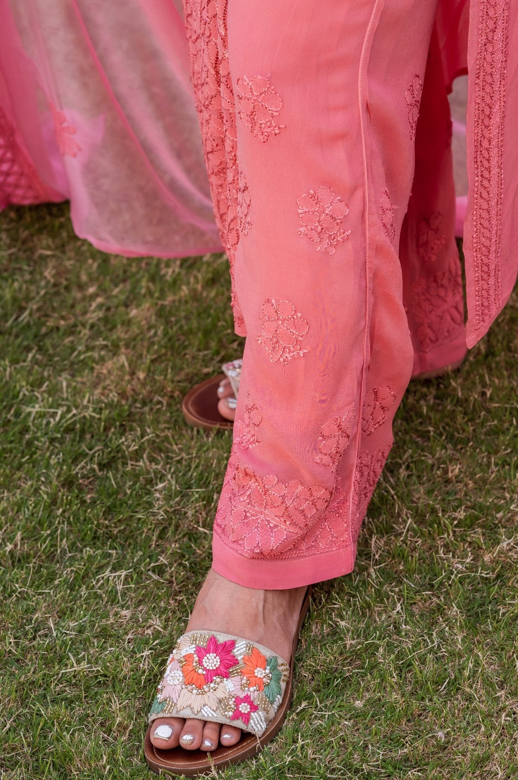 Pure Viscose Chikankari Kurta (Set)