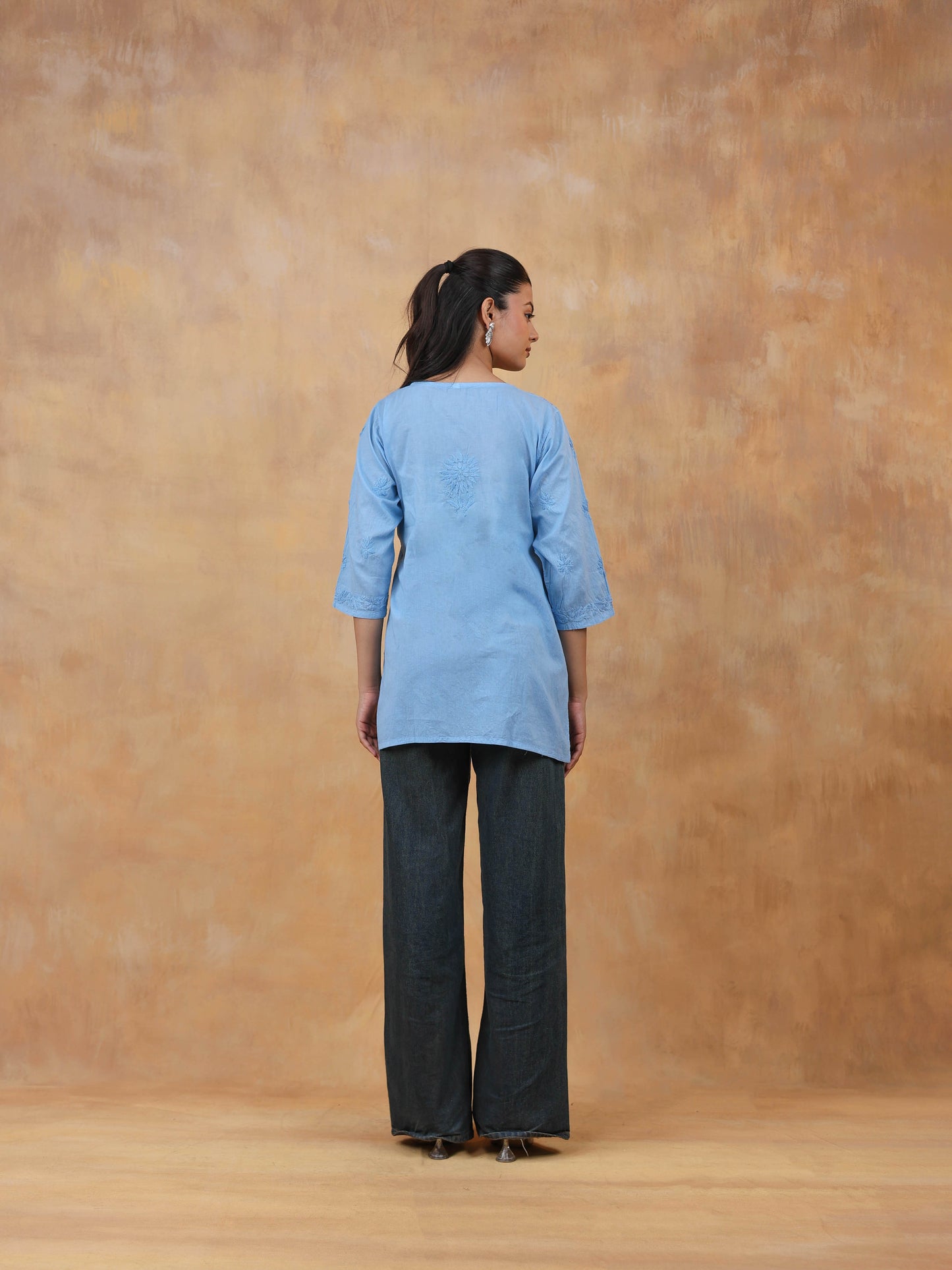 Cotton Short Chikankari Kurti