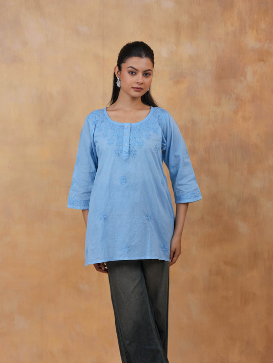 Cotton Short Chikankari Kurti