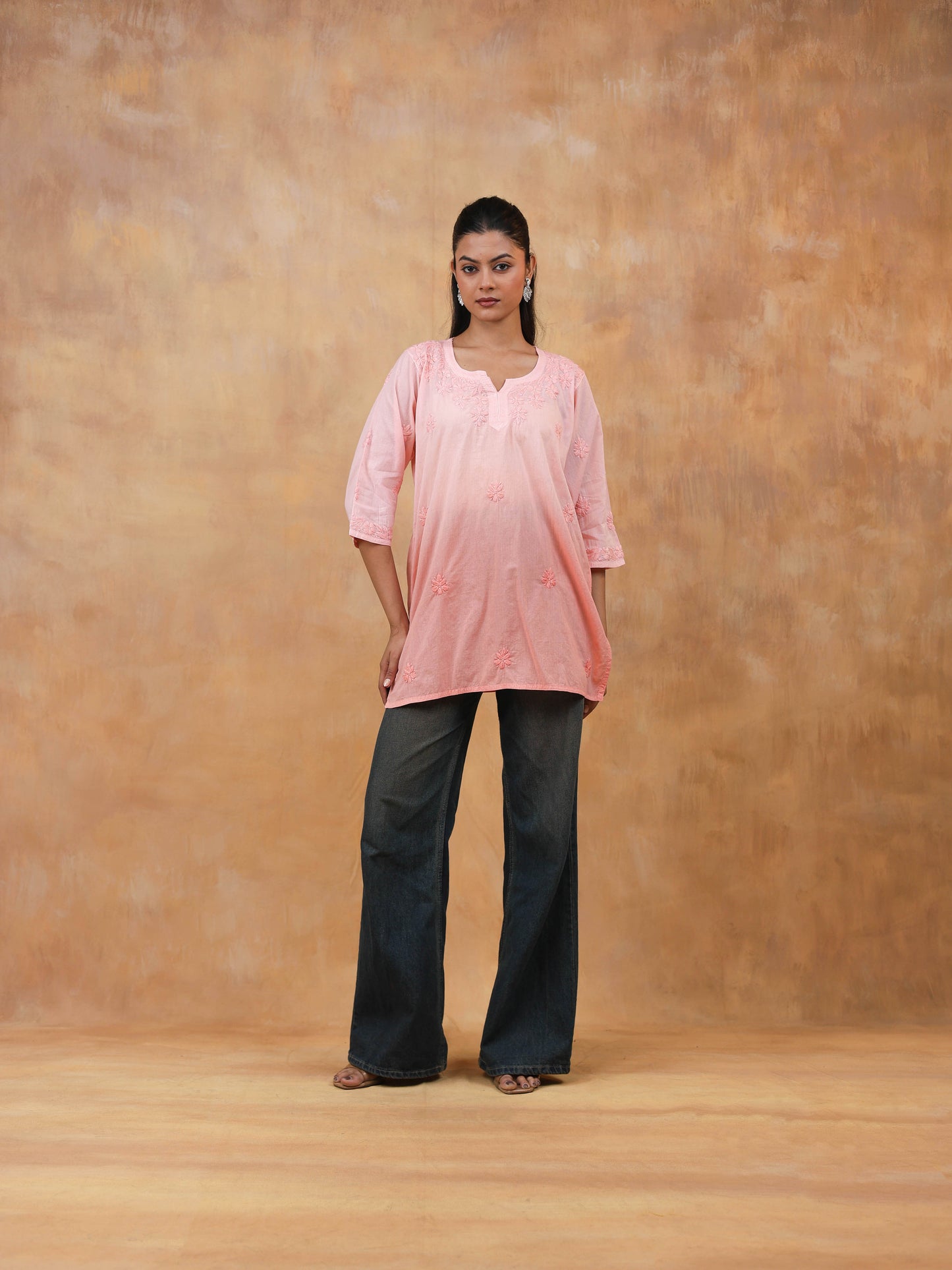 Cotton Short Chikankari Kurti