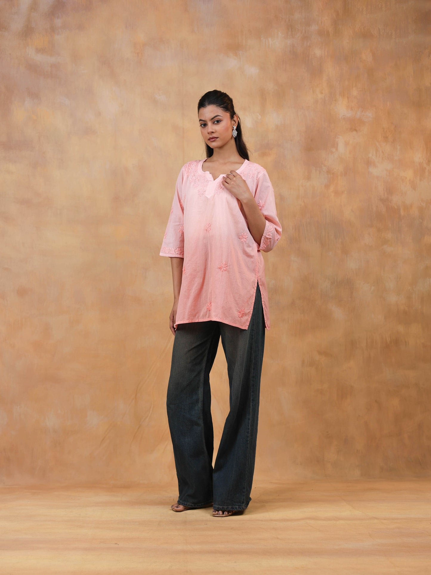 Cotton Short Chikankari Kurti