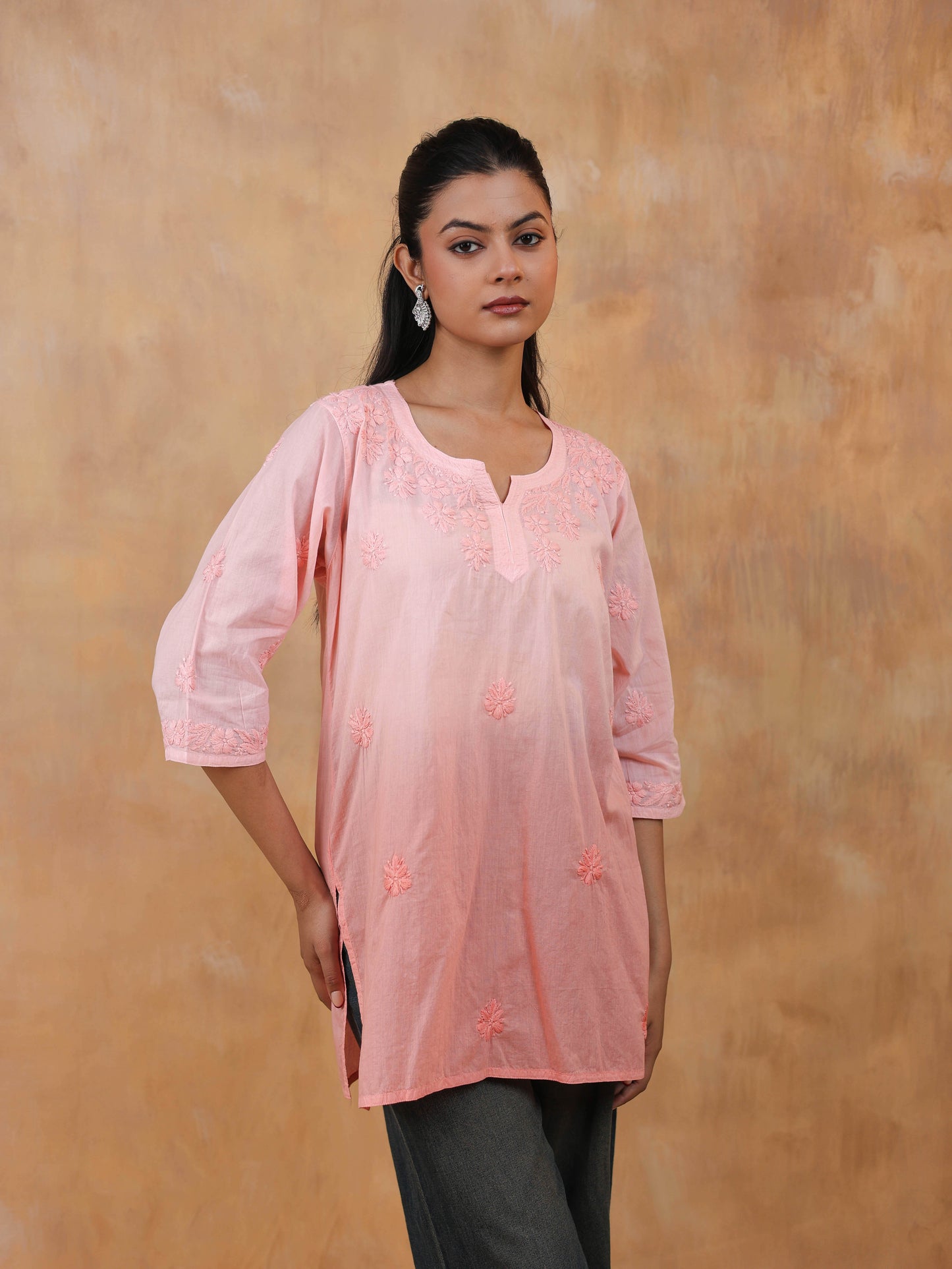 Cotton Short Chikankari Kurti