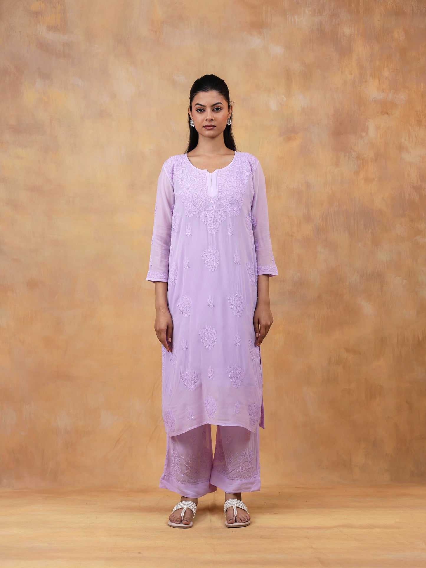 Pure Viscose Chikankari Kurta (Set)