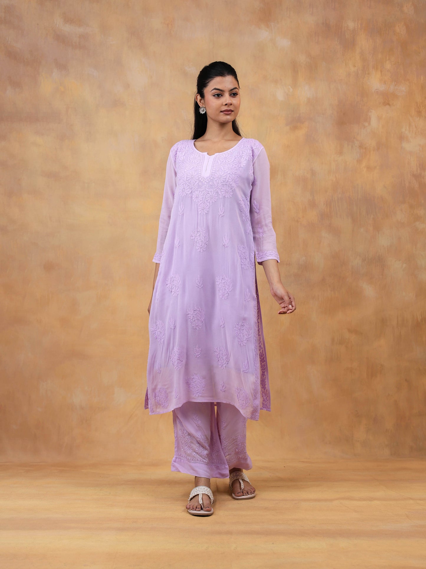 Pure Viscose Chikankari Kurta (Set)