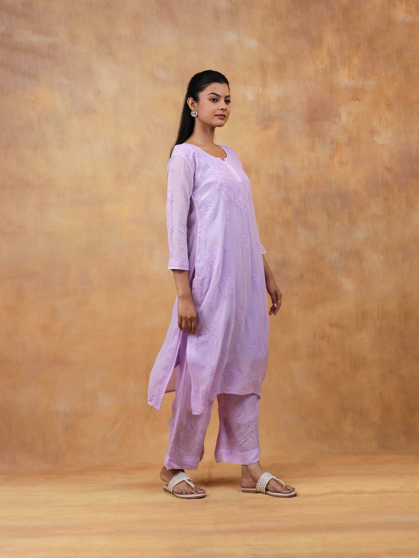 Pure Viscose Chikankari Kurta (Set)