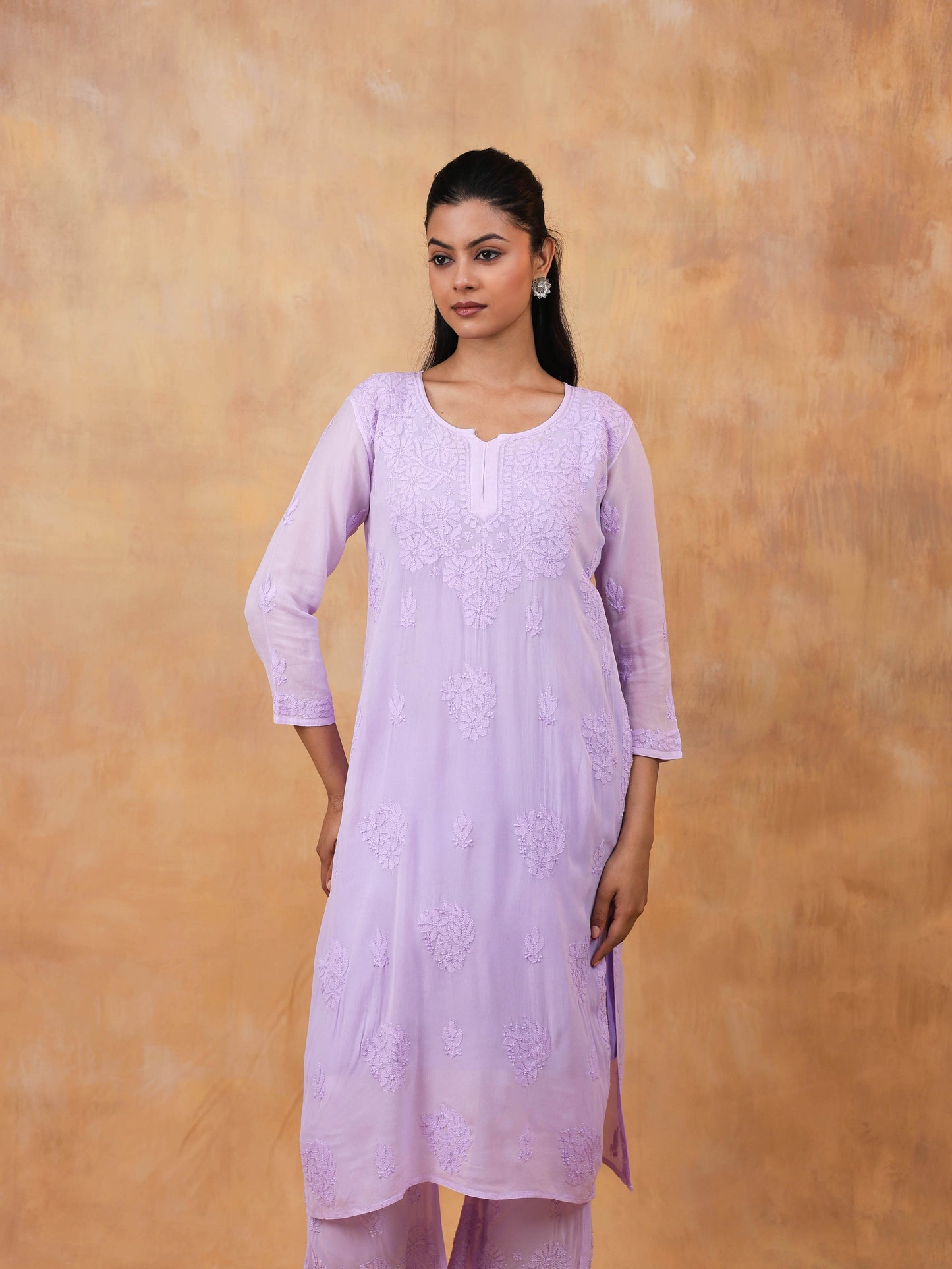 Pure Viscose Chikankari Kurta (Set)