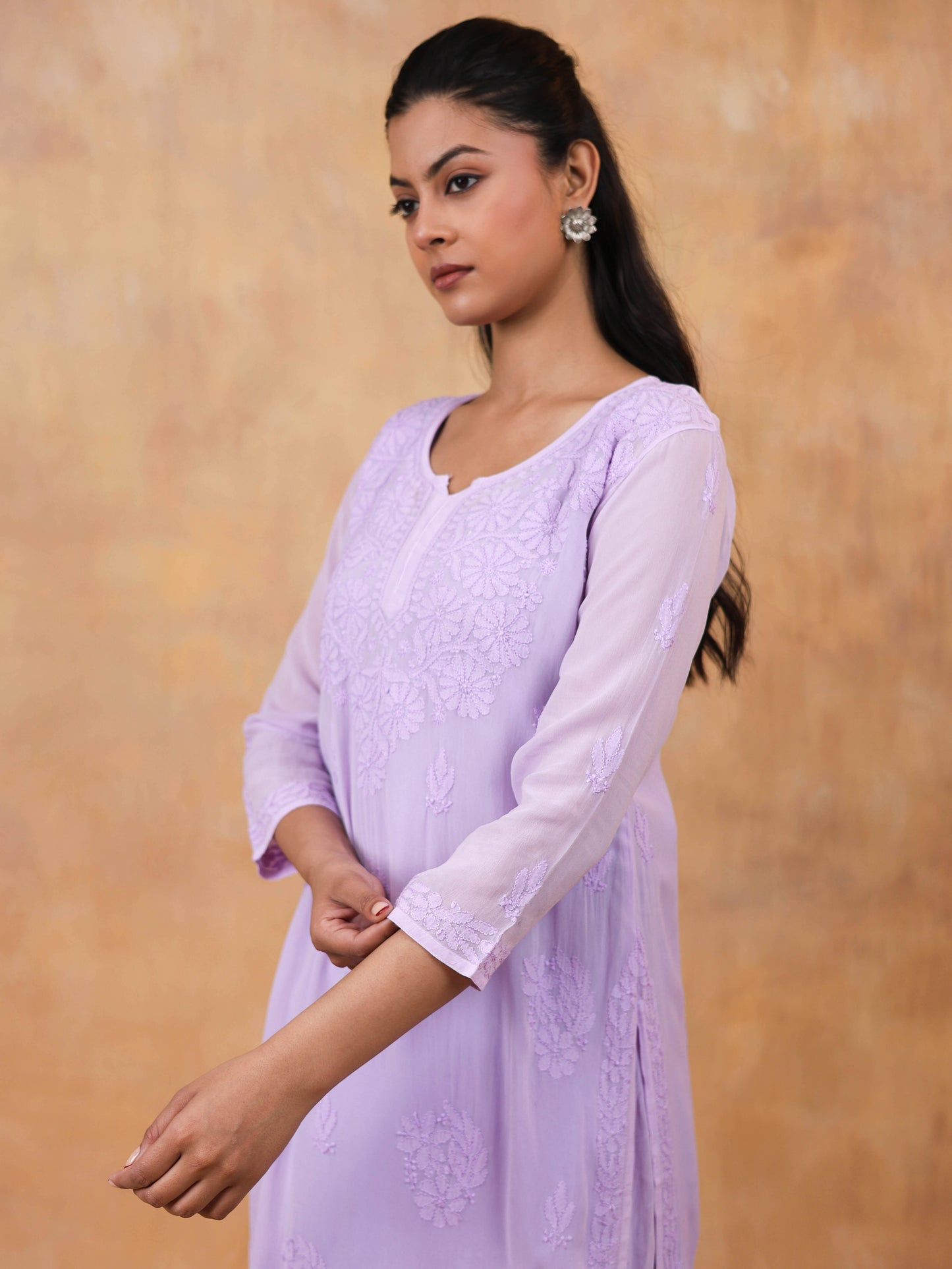 Pure Viscose Chikankari Kurta (Set)