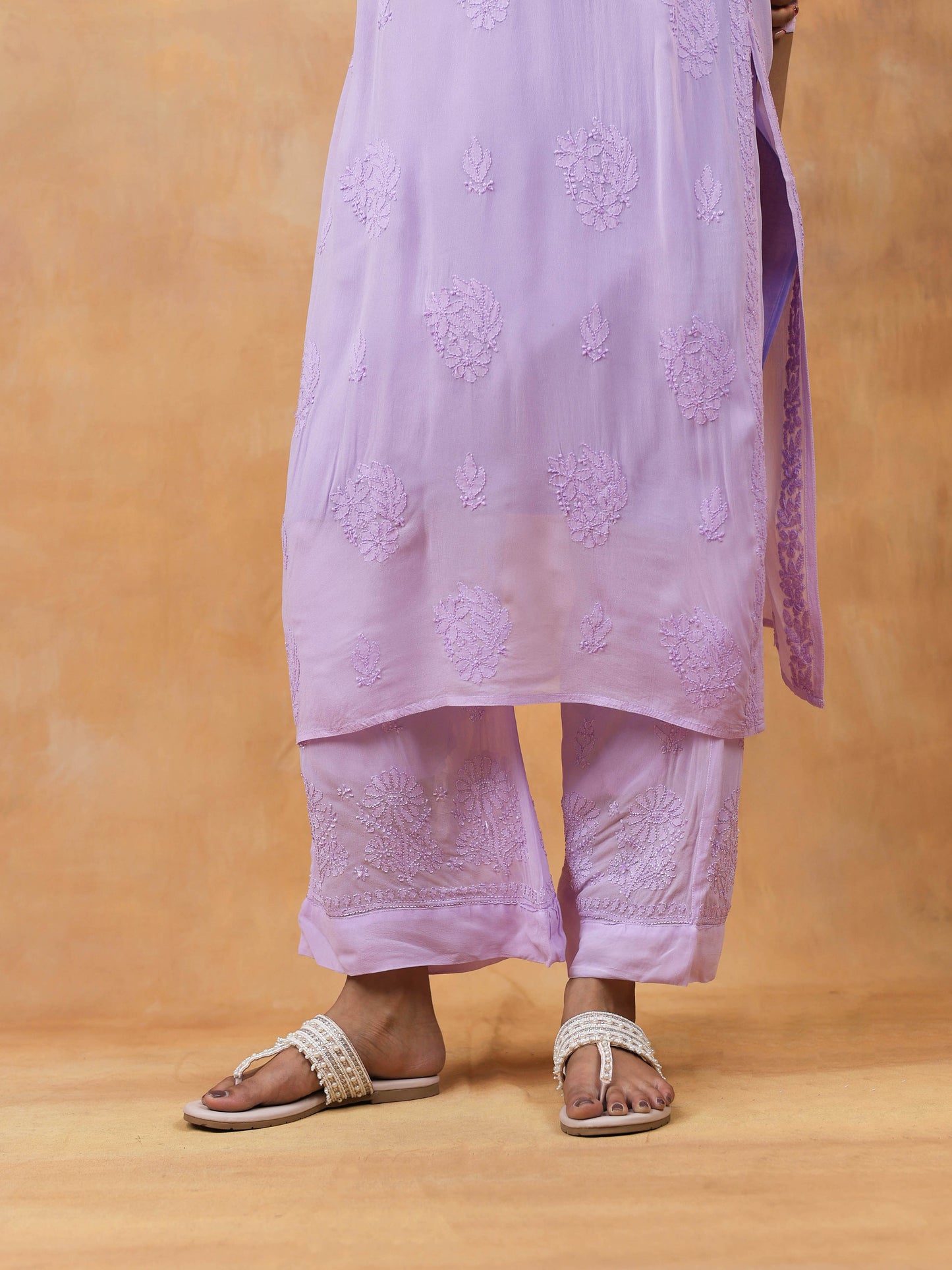 Pure Viscose Chikankari Kurta (Set)