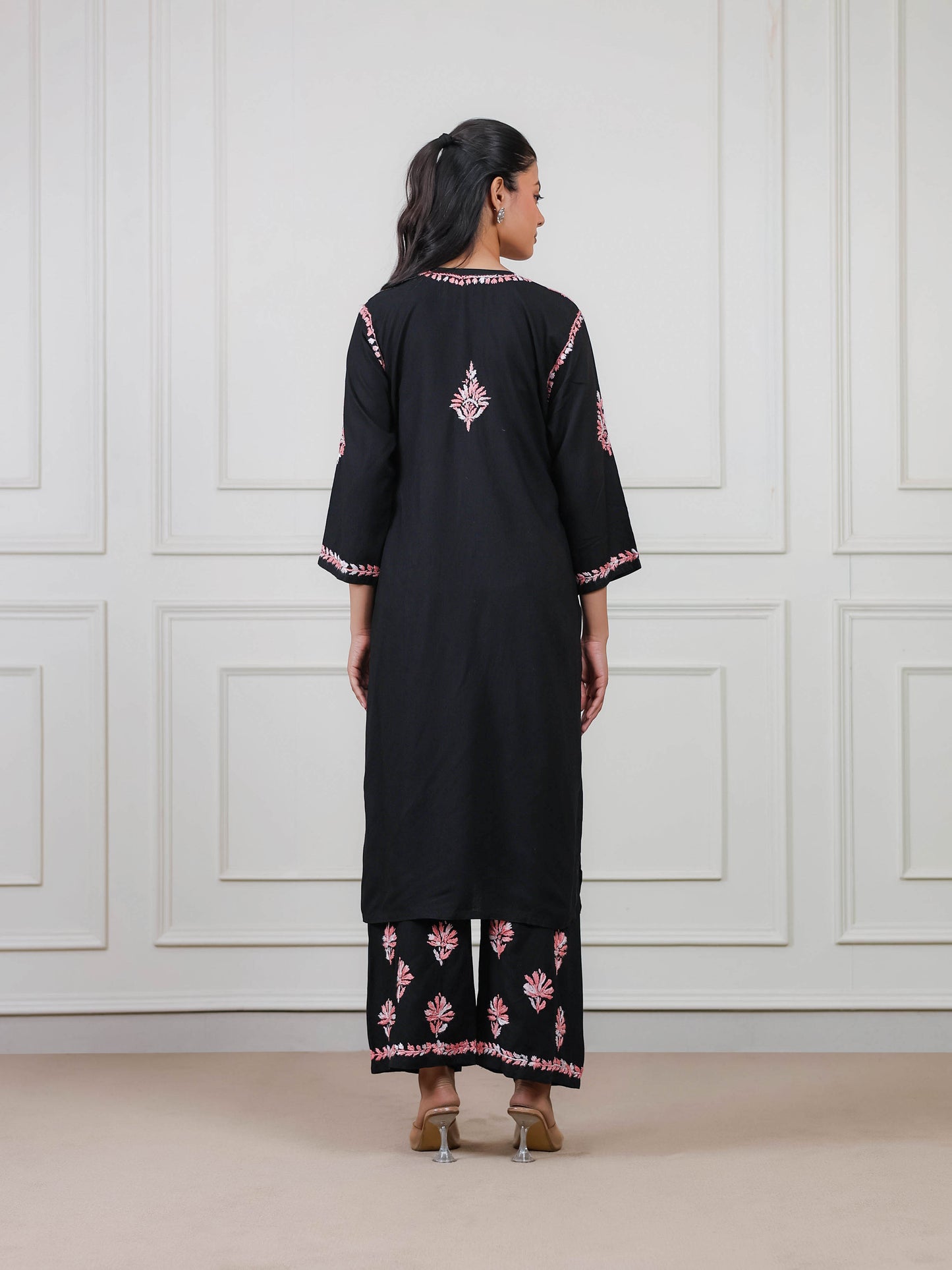 Modal Cotton Long Chikankari Kurta Set