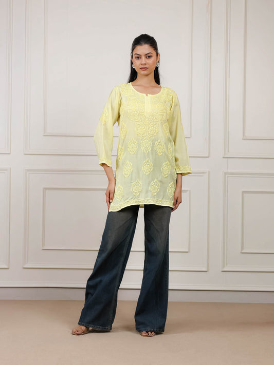 Muslin Chikankari Short Kurti