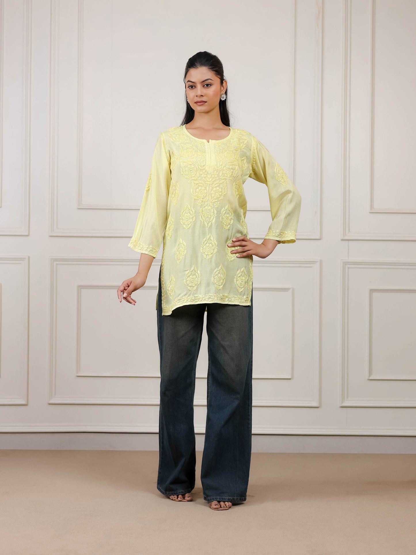Muslin Chikankari Short Kurti