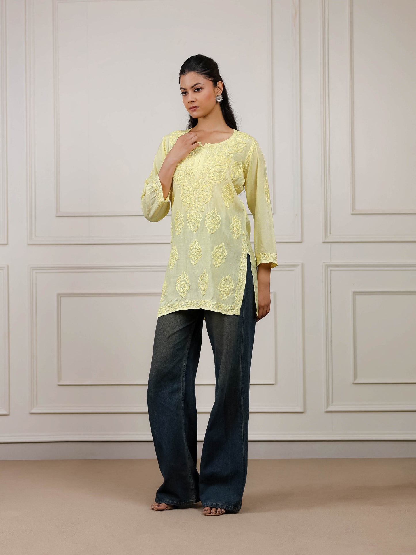 Muslin Chikankari Short Kurti