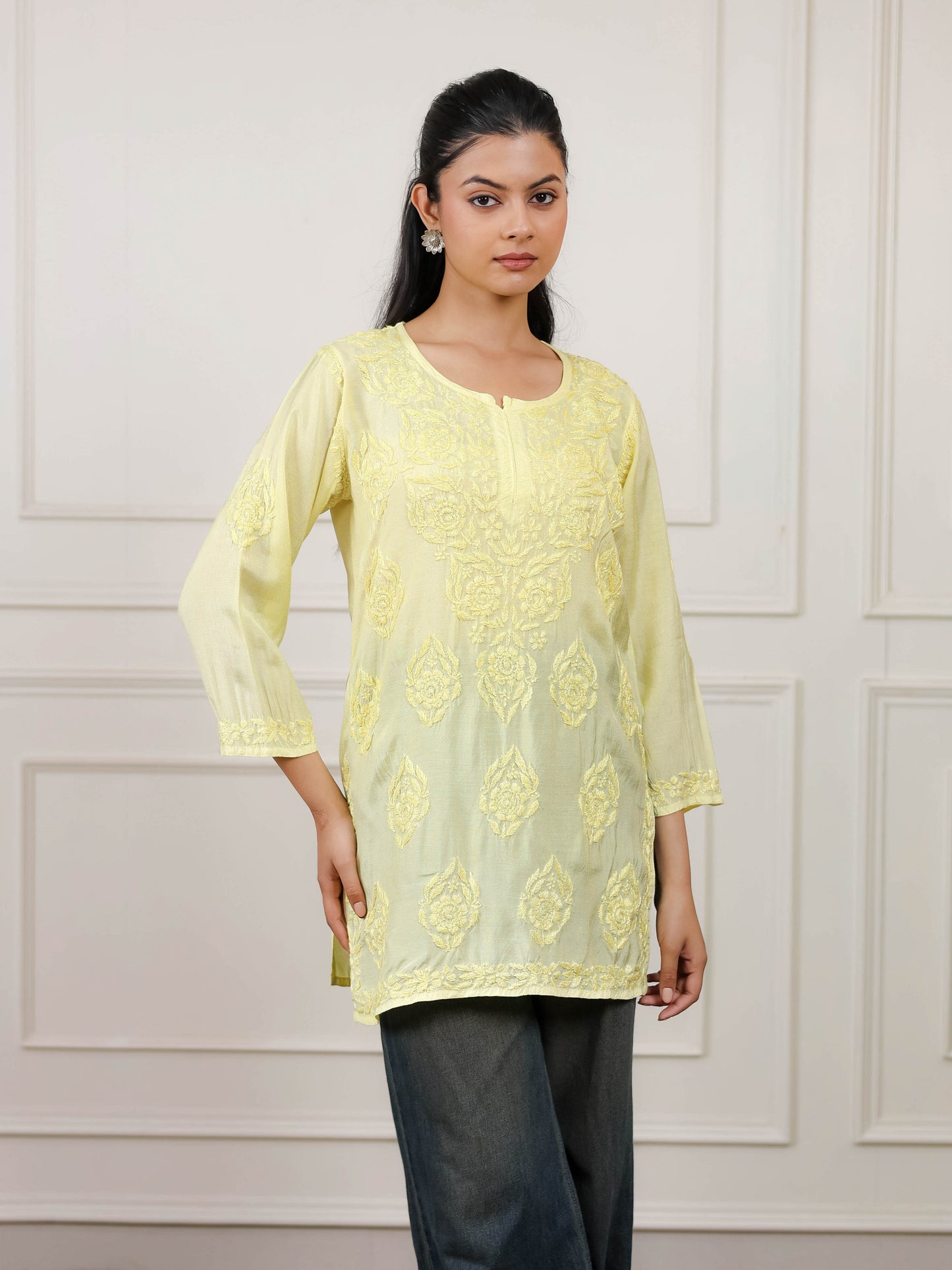 Muslin Chikankari Short Kurti