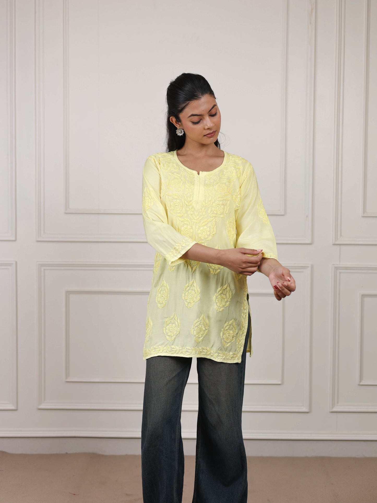 Muslin Chikankari Short Kurti