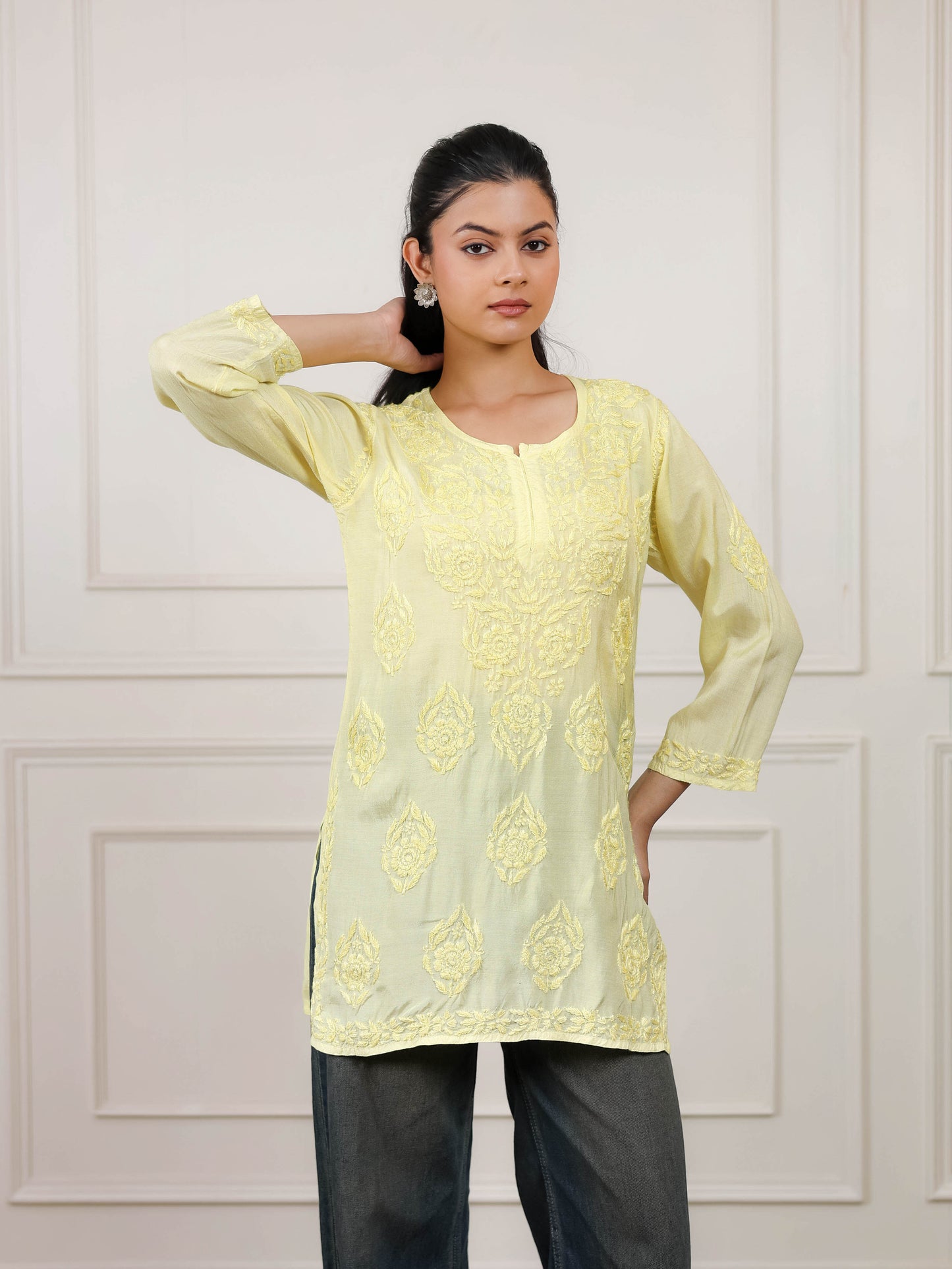 Muslin Chikankari Short Kurti