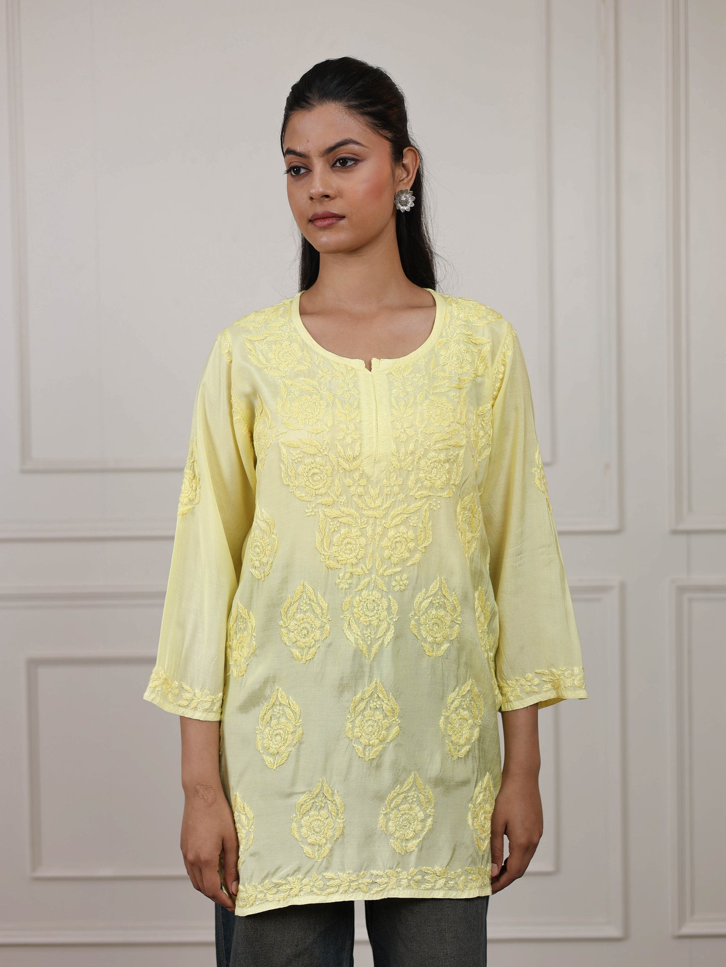 Muslin Chikankari Short Kurti