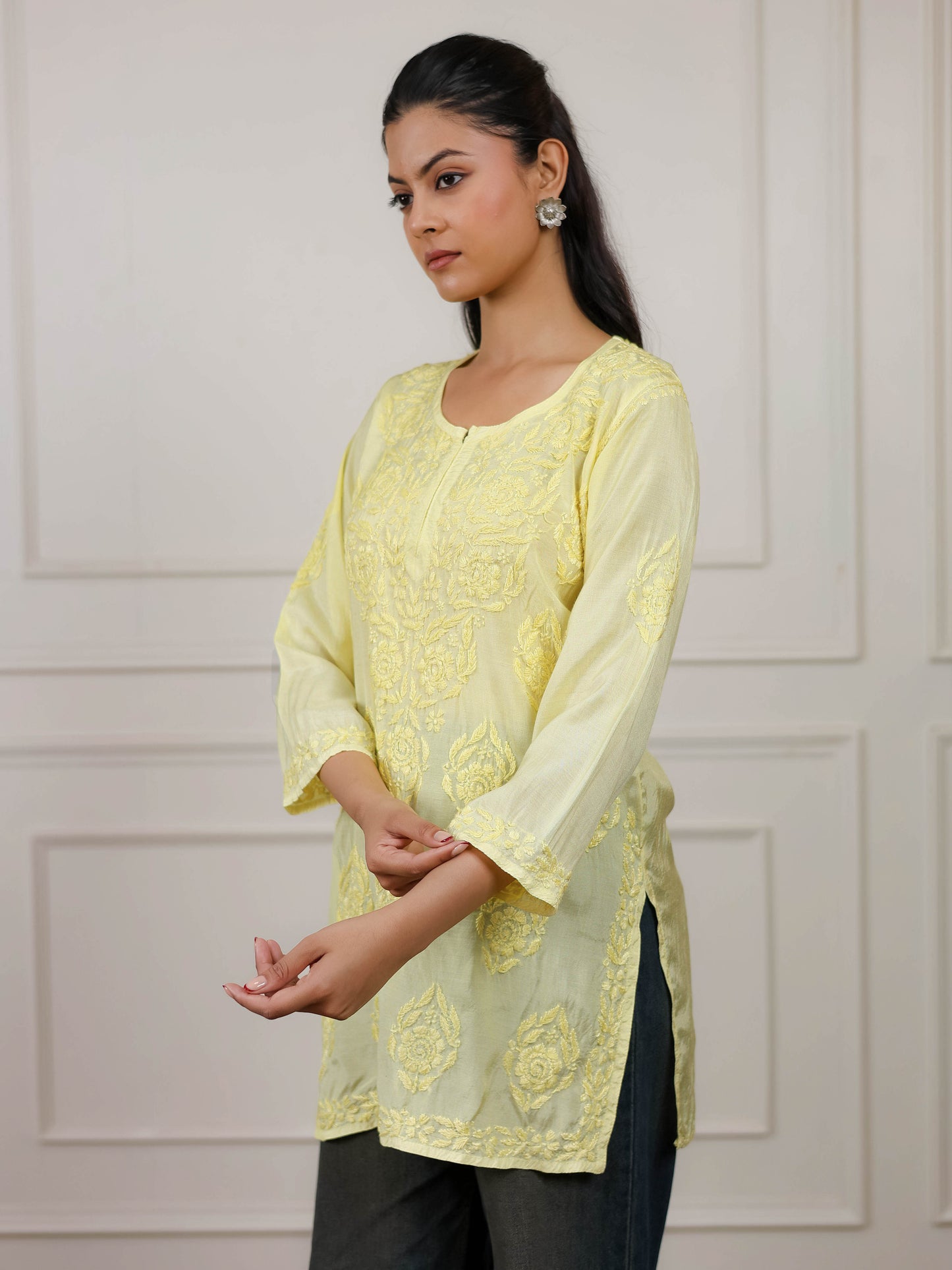 Muslin Chikankari Short Kurti