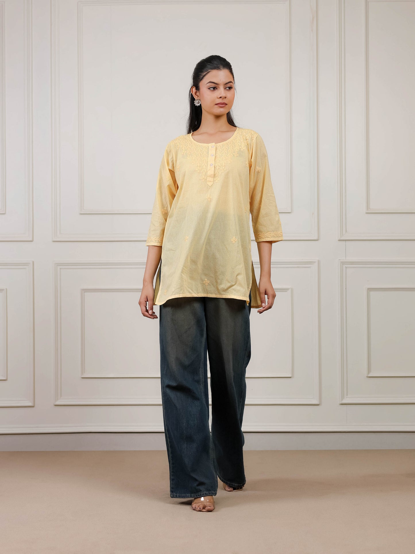 Cotton Short Chikankari Kurti