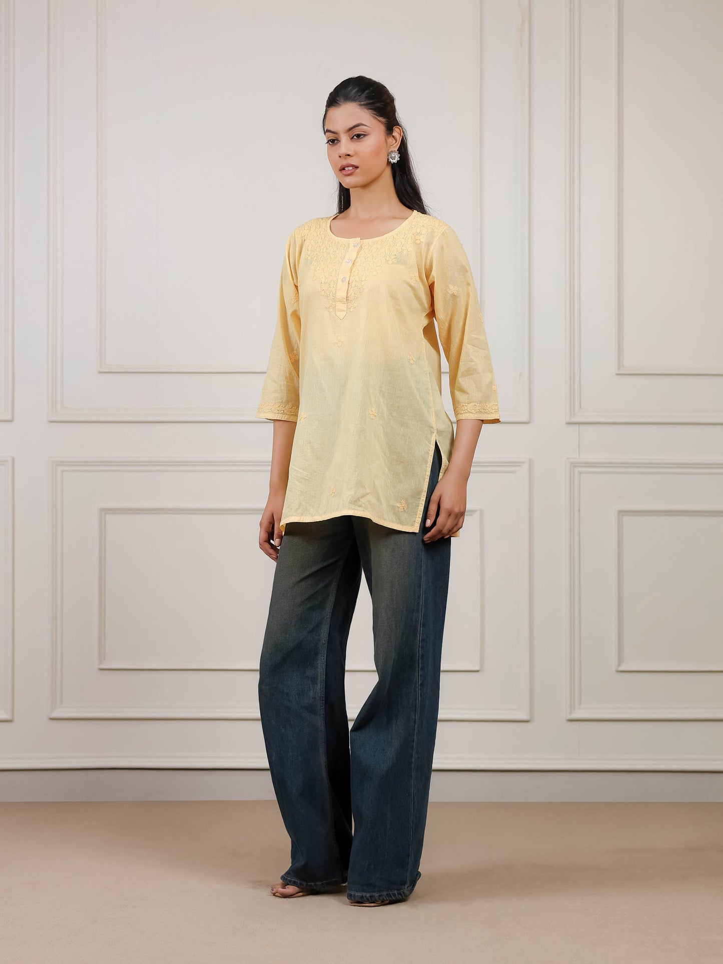 Cotton Short Chikankari Kurti