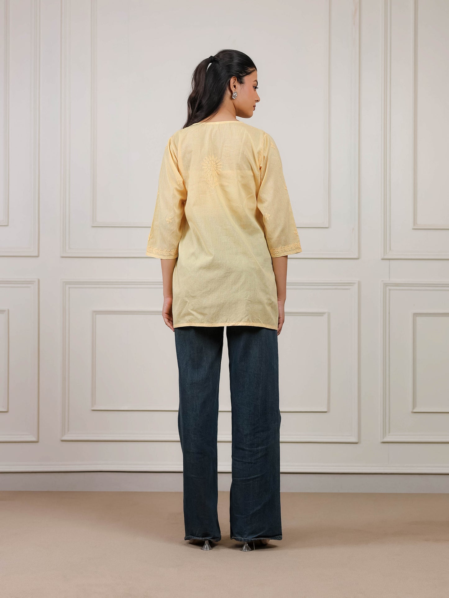 Cotton Short Chikankari Kurti