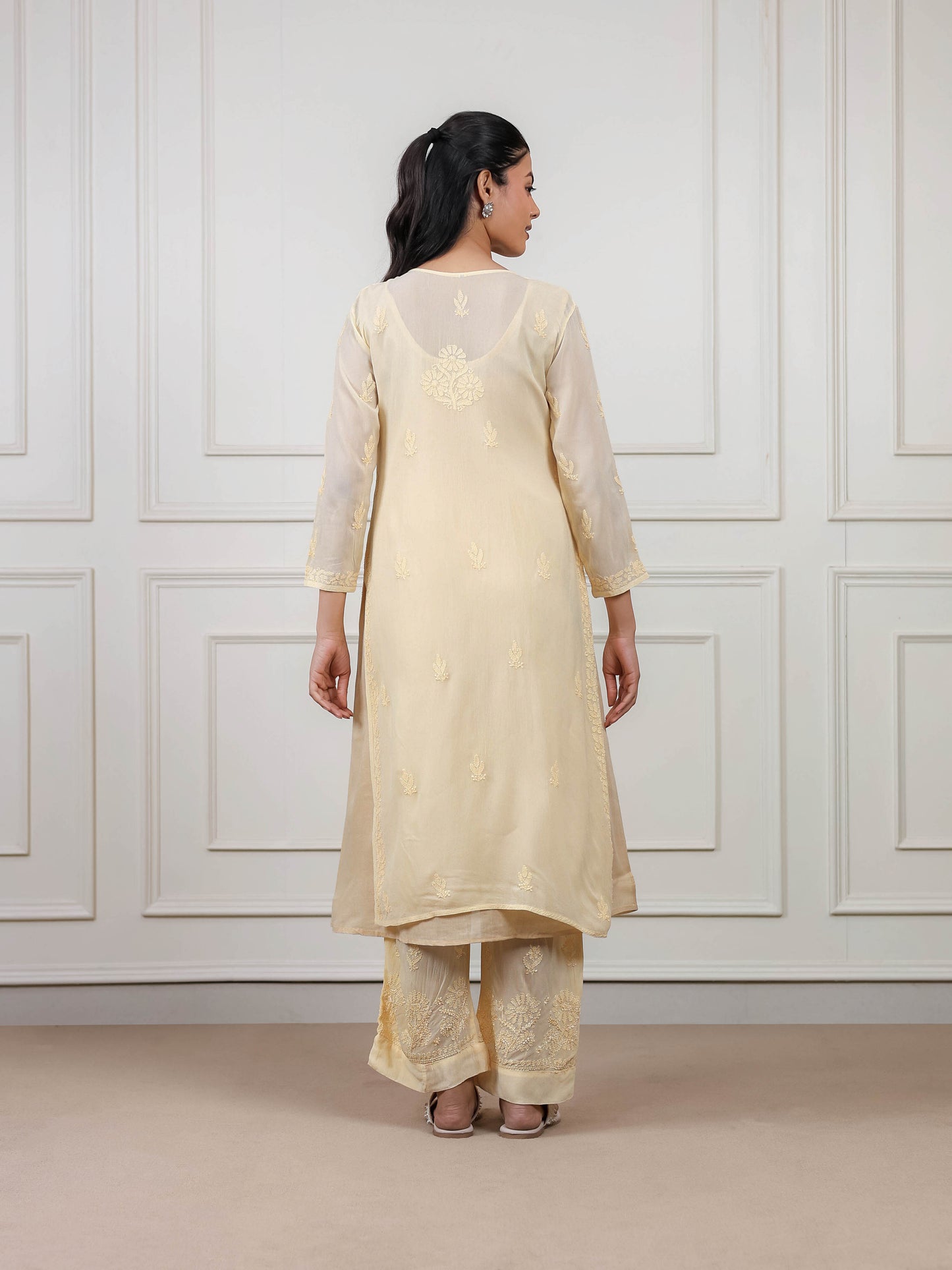 Cotton Chikankari Long Kurti