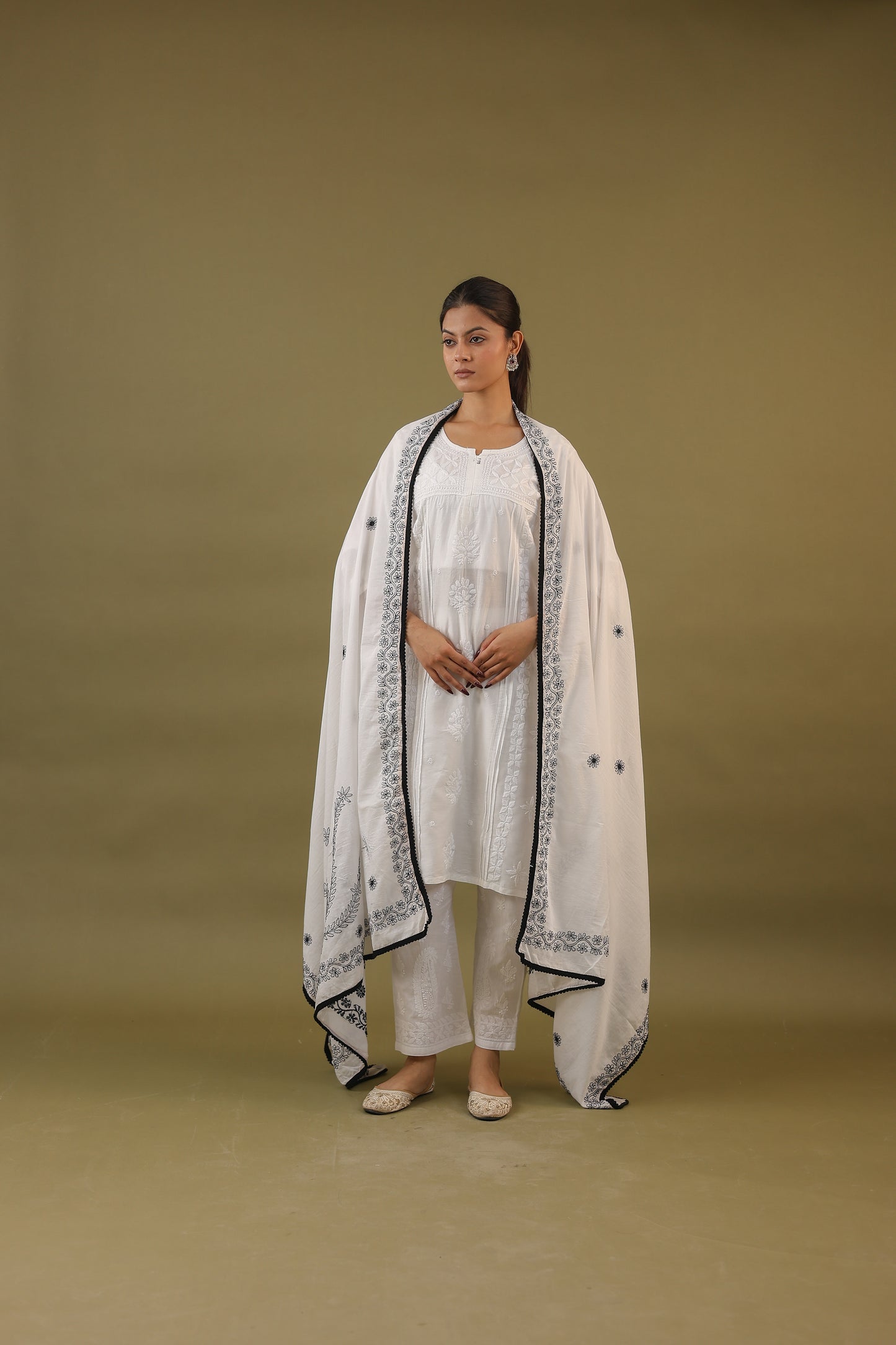 Mal Cotton Chikankari Dupatta
