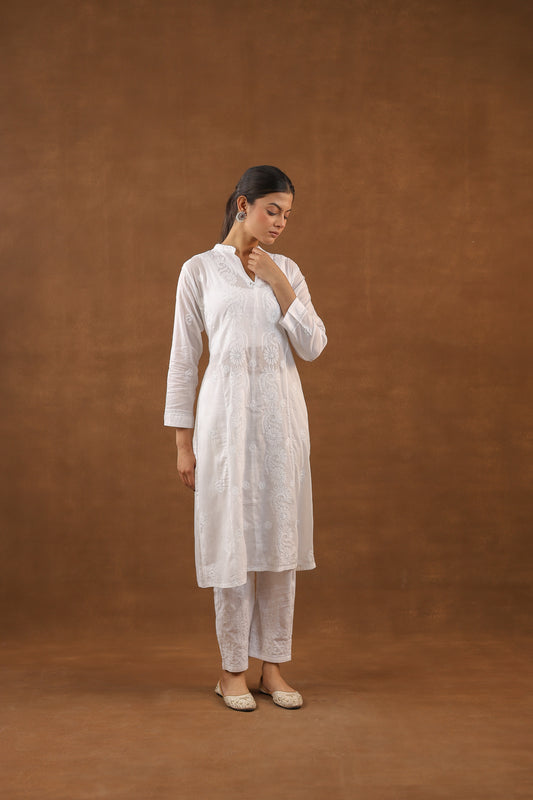 Cotton A Line Chikankari Kurti
