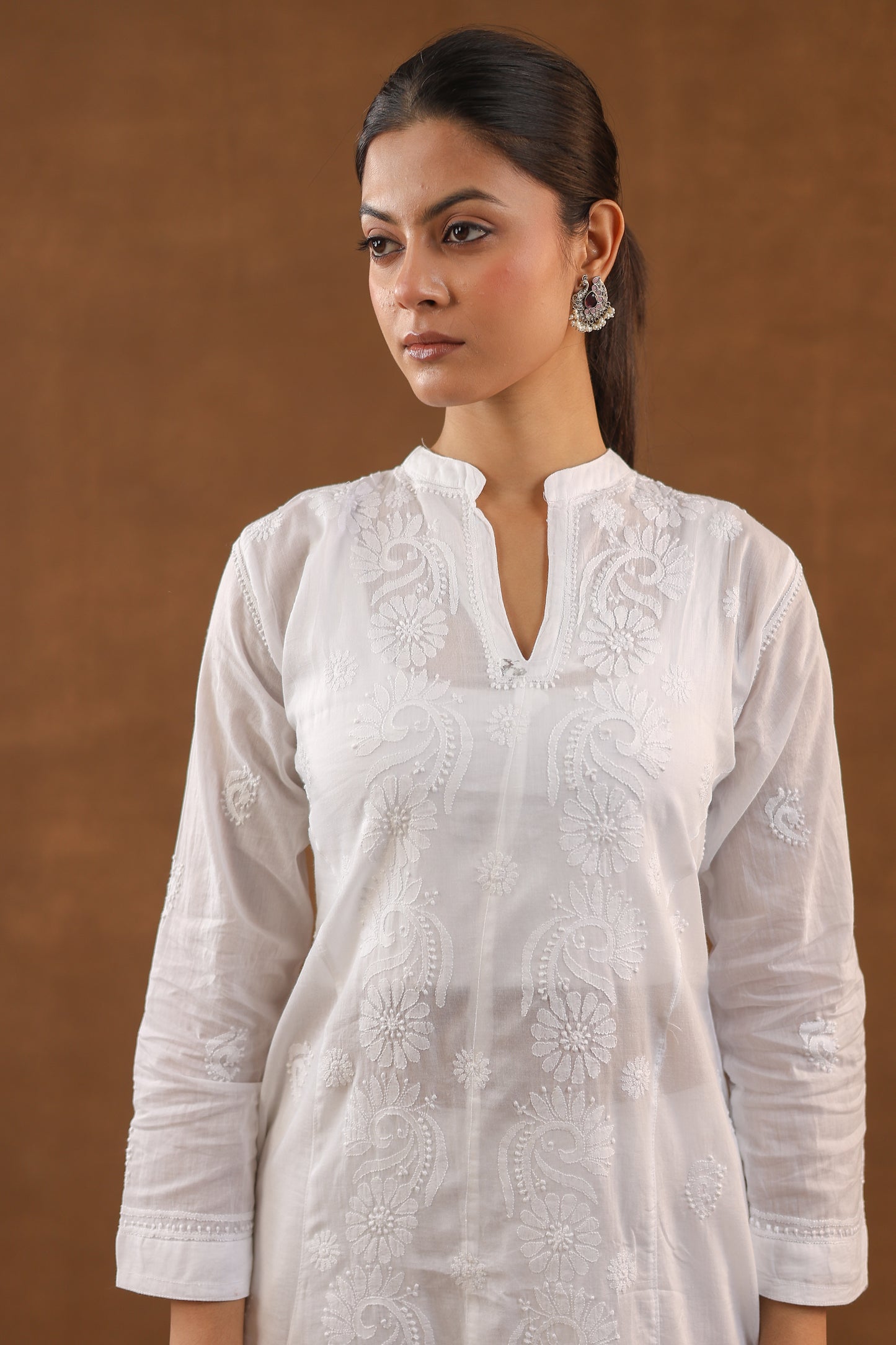 Cotton A Line Chikankari Kurti