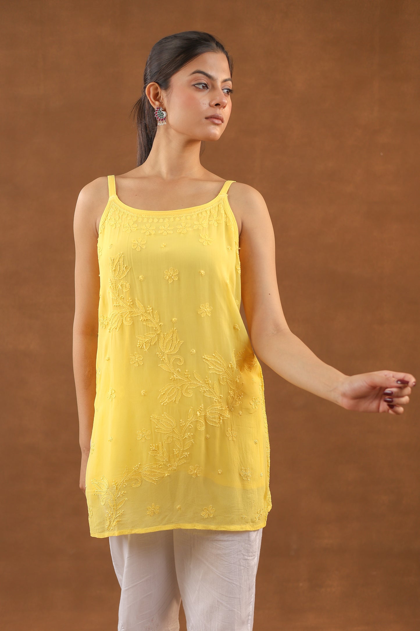 Chikankari Sleeveless Top