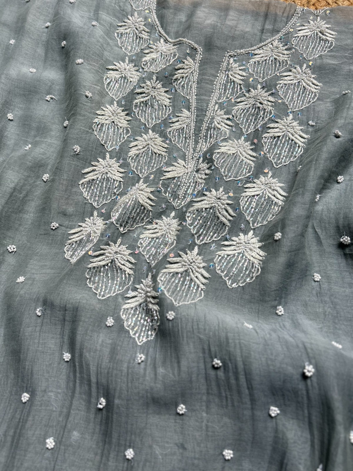 Mal Chanderi Chikankari Suitpiece