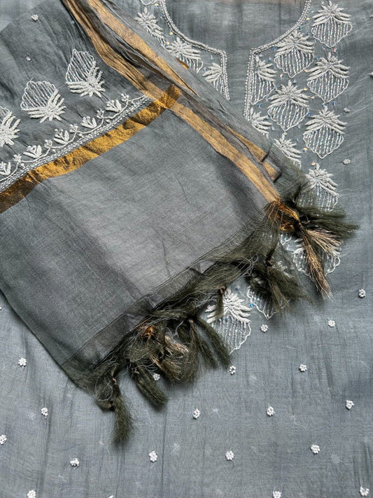 Mal Chanderi Chikankari Suitpiece