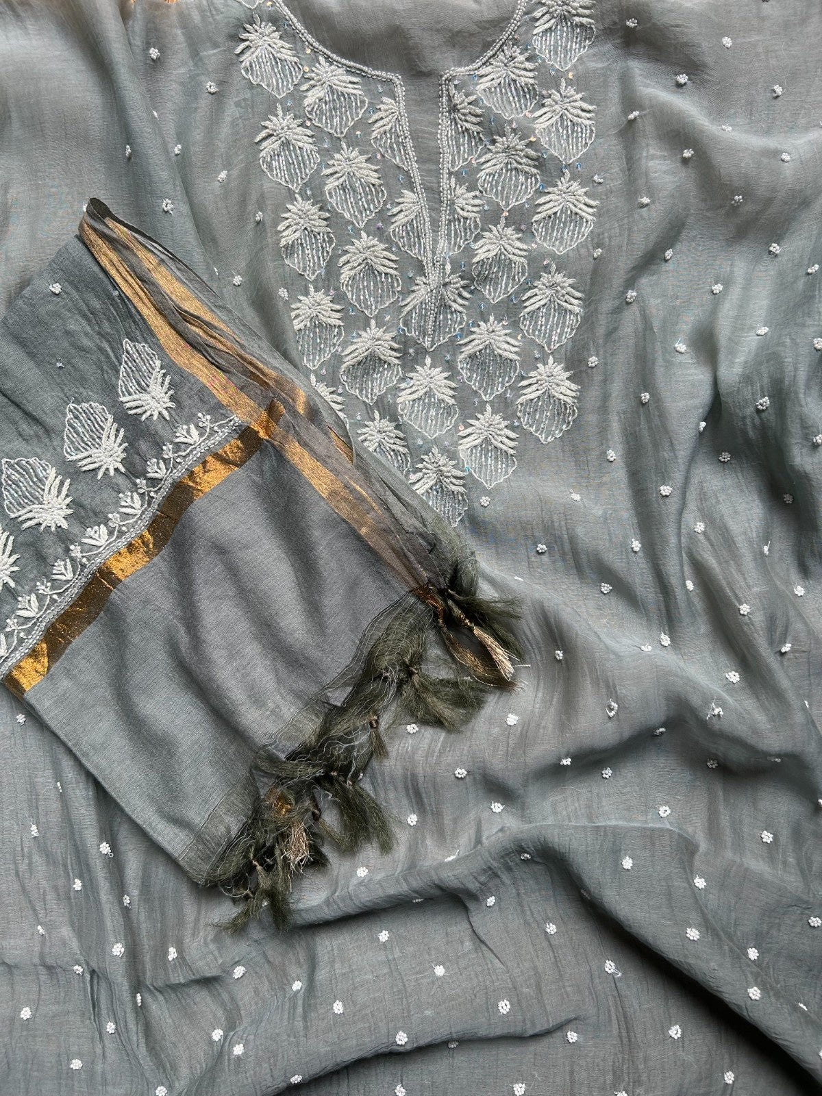 Mal Chanderi Chikankari Suitpiece