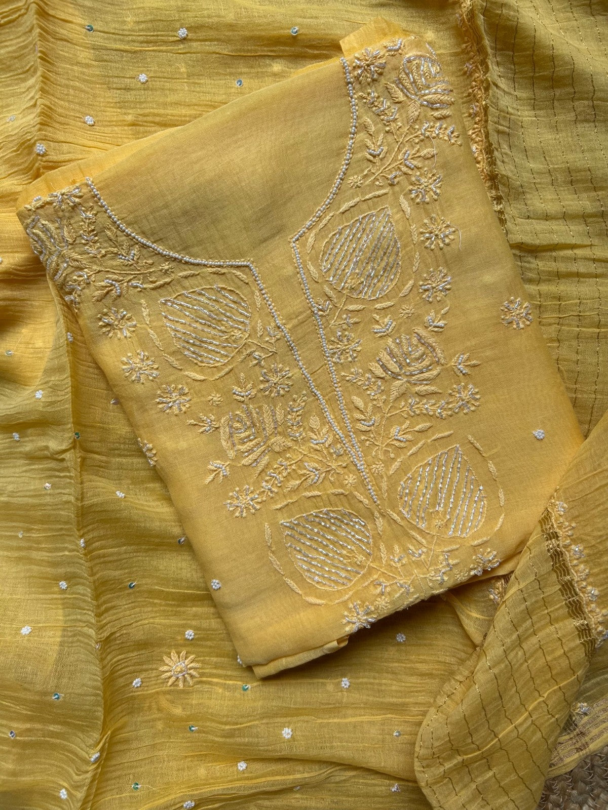 Mal Chanderi Chikankari Suitpiece