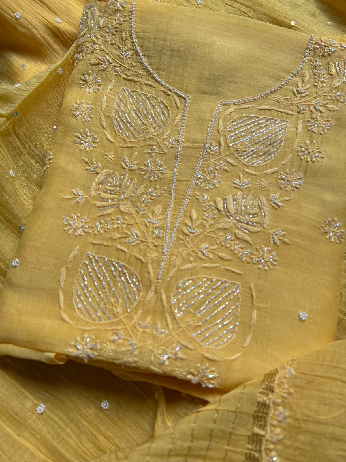 Mal Chanderi Chikankari Suitpiece