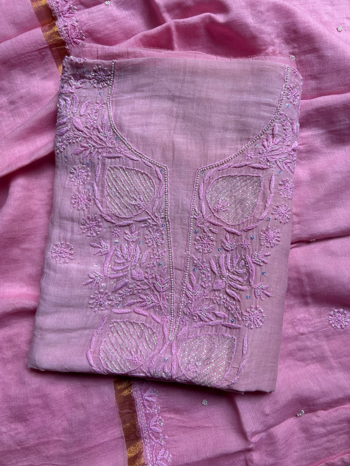 Mal Chanderi Chikankari Suitpiece
