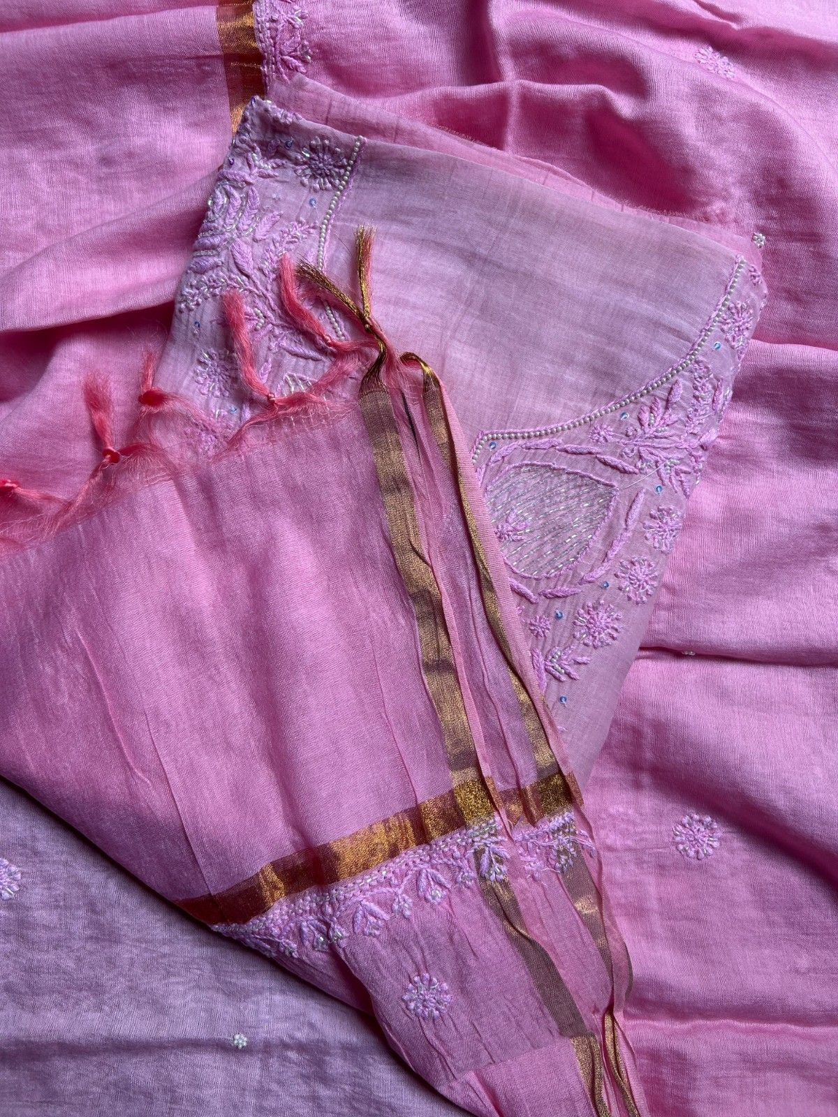 Mal Chanderi Chikankari Suitpiece