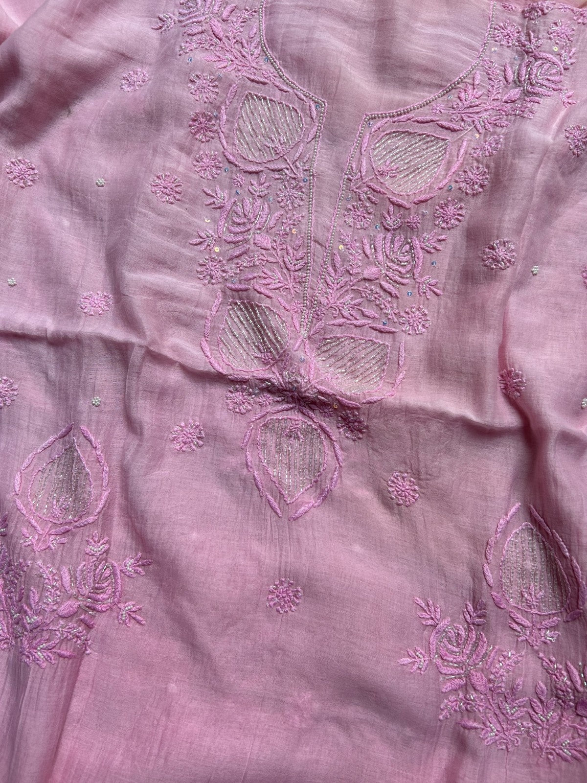Mal Chanderi Chikankari Suitpiece