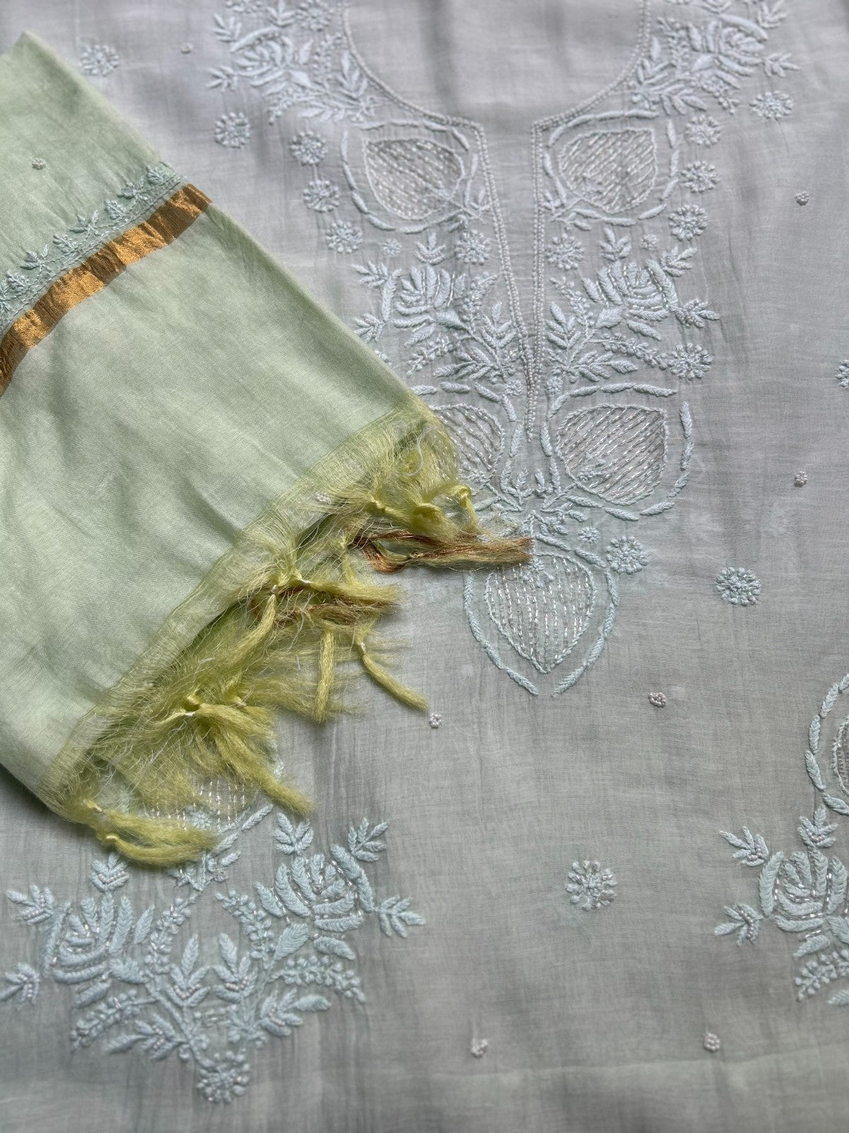 Mal Chanderi Chikankari Suitpiece