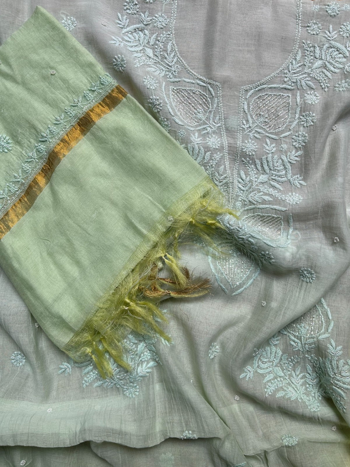 Mal Chanderi Chikankari Suitpiece