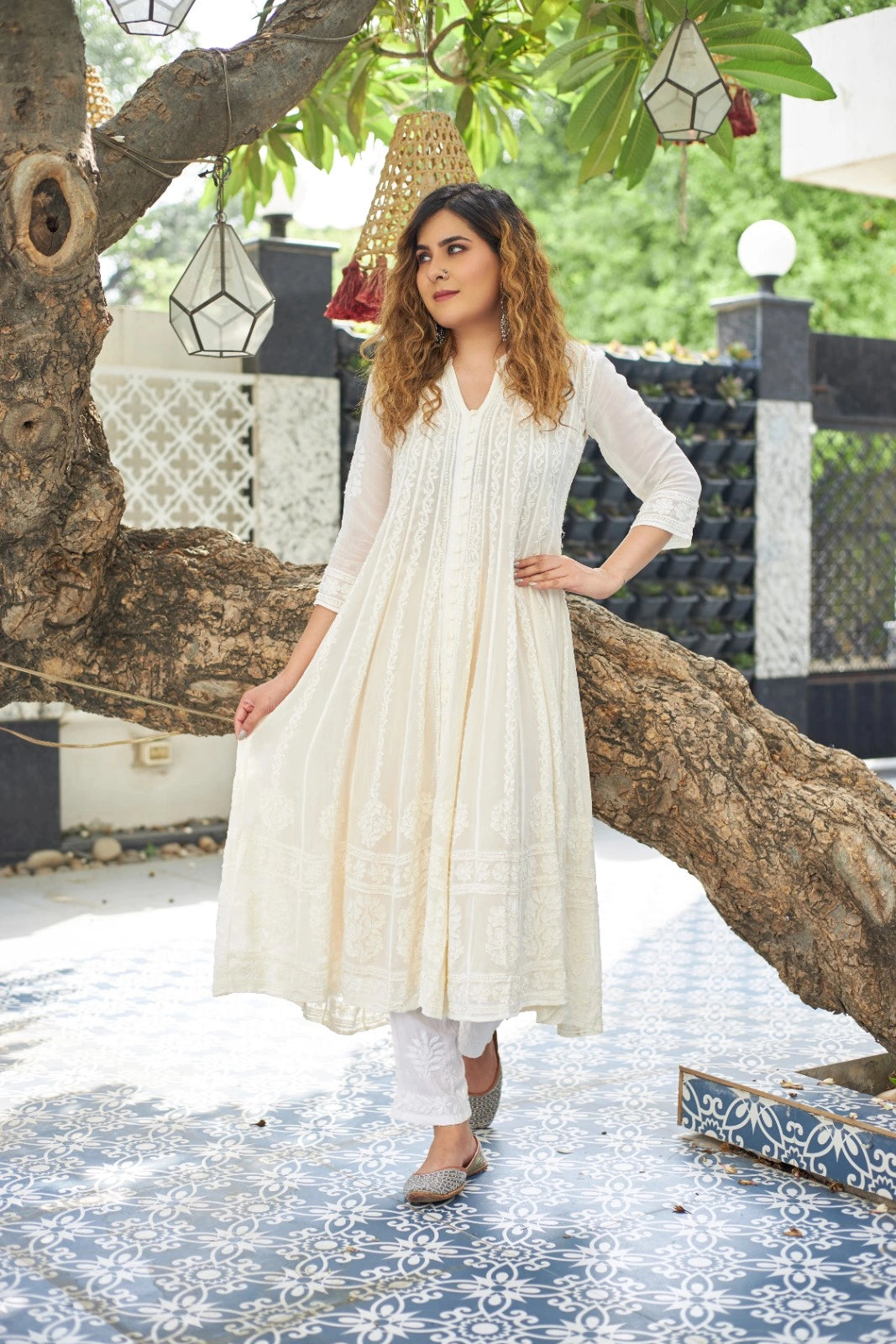 Viscose Chikankari Anarkali