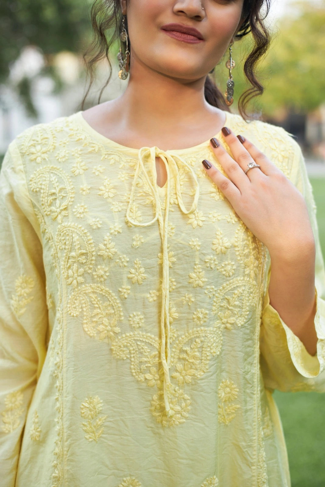 Chanderi A-Line Kurti