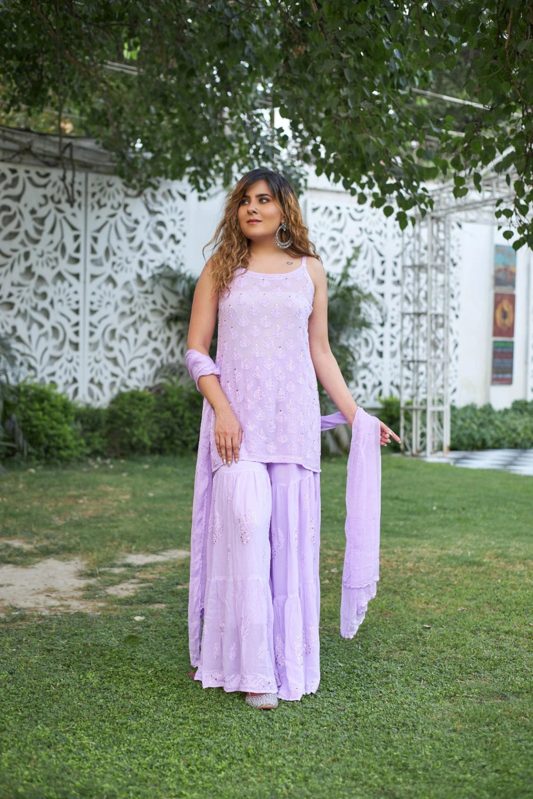 Pure Viscose Georgette Gharara Set