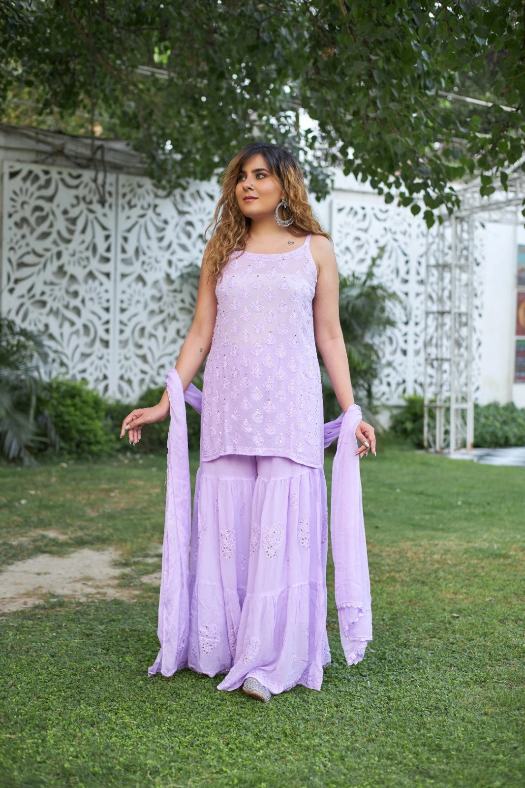 Pure Viscose Georgette Gharara Set