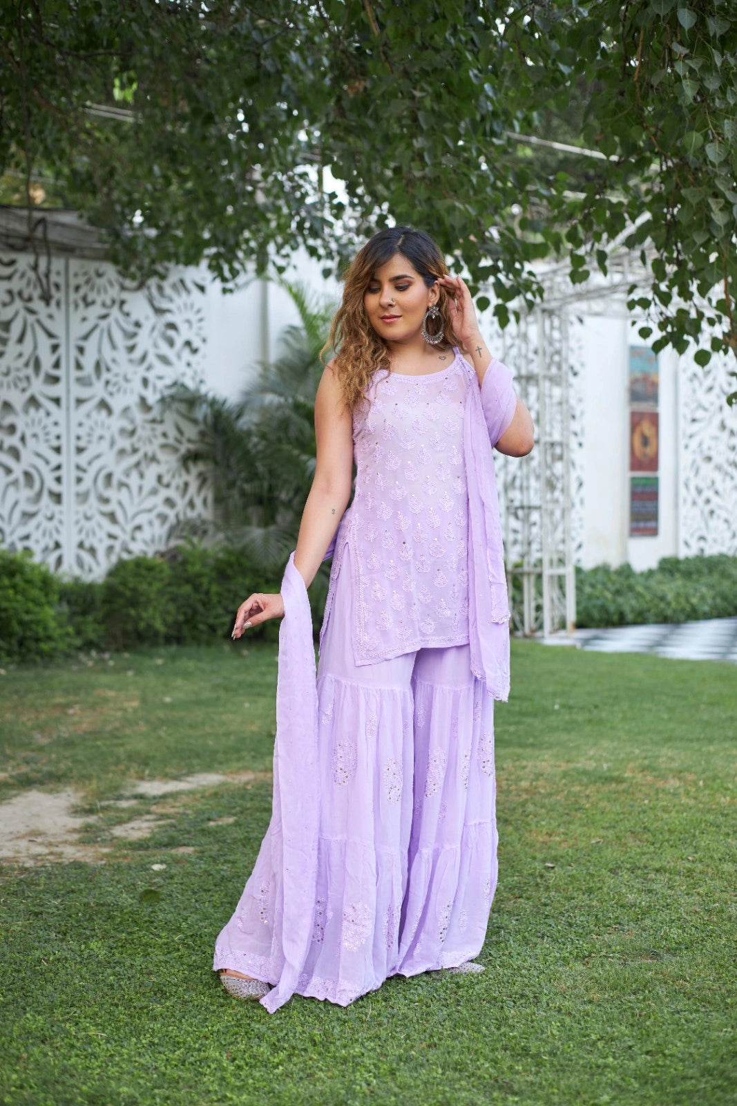 Pure Viscose Georgette Gharara Set